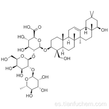 bD-ácido glucopiranosidurónico, (57191237,3b, 4b, 22b) -22,23-dihidroxioleína-12-en-3-ilo O-6-deoxi-aL-manopiranosilo- (1®2) -bD-galactopiranosilo- (1 ®2) CAS 51330-27-9